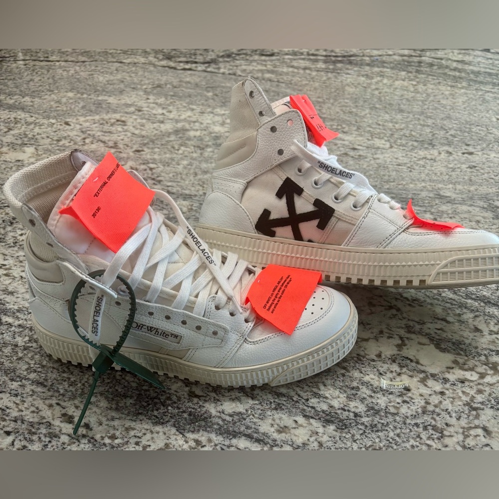 Off-White 3.0 Off Court Leather High-Top Sneakers - Made in Italy